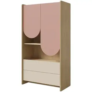Regál Lexi 6 Cremona/Macadamia/Rózsaszín kép