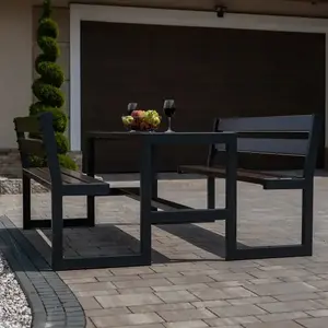 Kerti szett Picknick Grande háttámlával rózsafa kép