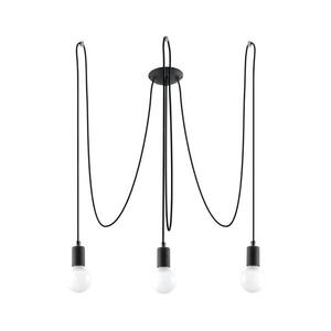 SL.0370 - Csillár zsinóron EDISON 3 3xE27/60W/230V pók fekete SL.0370 kép