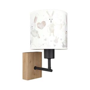 BRILAGI - Fali lámpa BOBO WOOD 1xE27/25W/230V tölgy/fekete/fehér/nyuszik BG1561+BG5584 kép