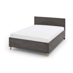 Antracitszürke kárpitozott ágyneműtartós gyerekágy ágyráccsal 140x200 cm Cool – Meise Möbel kép