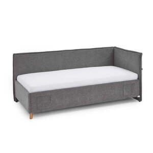 Szürke kárpitozott ágyneműtartós sarok gyerekágy ágyráccsal 90x200 cm Fun – Meise Möbel kép