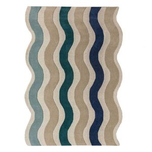 Kék kézi szövésű gyapjú szőnyeg 200x290 cm Cascade Wool – Flair Rugs kép