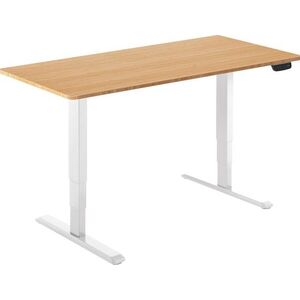 AlzaErgo Table ET1 NewGen, fehér + asztallap, 120×80 cm bambusz, lekerekített kép