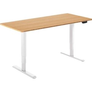 AlzaErgo Table ET1 NewGen fehér + 140×80 cm-es lekerekített bambusz asztallap kép