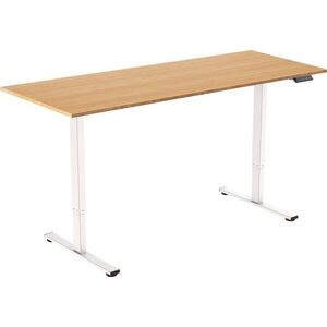 AlzaErgo Table ET2 Core, fehér + asztallap, 160 × 80 cm, bambusz kép