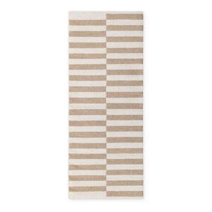 Fehér-világosbarna kétoldalas-kézi szövésű gyapjú futószőnyeg 80x200 cm Vika – Hanse Home kép