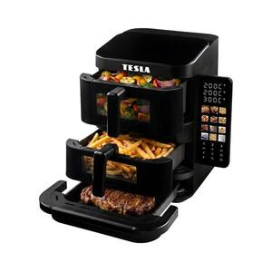 TESLA Electronics AirCook - háromzónás forrólevegős fritőz 14, 5 l 2800W/230V sz. AIRCKTZQ636XXLBLK kép
