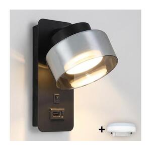 BRILAGI-LED RGB dimmelhető lámpa USB-vel AURA LUX 1xGX53/14W/230V Wi-Fi Tuya fekete/füstszínű BG3457+IM1490 kép