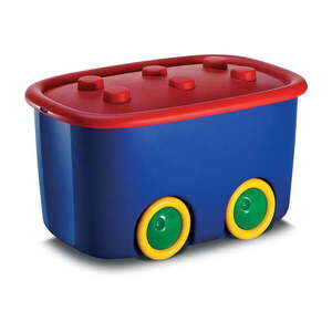 Kék műanyag gyerek tárolódoboz 58x39x32 cm Funny Box – KIS kép