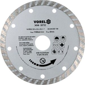 Vorel gyémánt korong 125 x 22, 2 x 2, 0 mm turbó kép