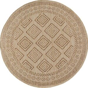Bézs kerek kültéri-beltéri szőnyeg ø 160 cm Mira 1452 – Ayyildiz Carpets kép