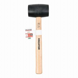 KREATOR KRTH90601 Gumikalapács fanyéllel, fekete, 450 g kép