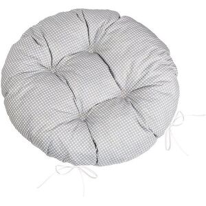 BELLATEX Ülőpárna ADÉLA, 62\904 kerek steppelt, átmérő 40 cm, kockás, szürke-fehér kép