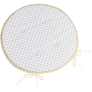 BELLATEX Ülőpárna ADÉLA, 79\905 kerek sima átmérő 40 cm, káró minta, szürke-fehér kép