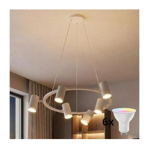 BRILAGI - LED RGBW fényerőszabályozható kábelre függeszthető csillár SELE 6xGU10/6, 5W/230V fehér BG5279+AI2323 kép