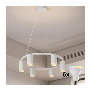 BRILAGI - LED RGBW, fényerőszabályozható kábelen függő csillár SELE 6xGU10/6, 5W/230V fehér BG5281+AI2323 kép