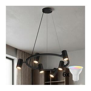 BRILAGI - LED RGBW dimmelhető kábelre függesztett csillár SELE 6xGU10/6, 5W/230V fekete BG5278+AI2323 kép