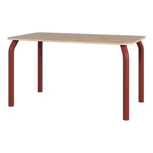 Étkezőasztal tölgyfa dekoros asztallappal 80x140 cm Meko – noo.ma kép