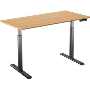 AlzaErgo Table ET2, fekete + asztallap, 120×80 cm, bambusz, lekerekített kép