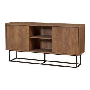 Natúr színű alacsony komód diófa dekorral 140x72 cm Rodez – Kalune Design kép