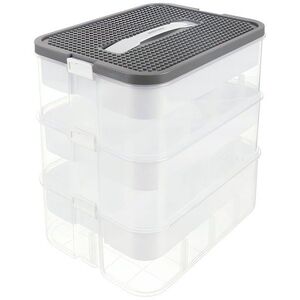 KRUZZEL Tárolódoboz építőjátékhoz, 22 l, 3 szintes kép