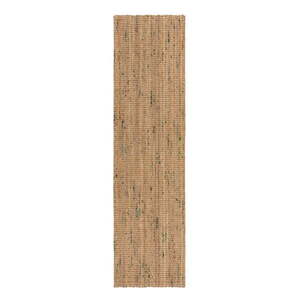Zöld-natúr színű kétoldalas kézi szövésű juta futószőnyeg 60x300 cm Jute Boucle Green – Flair Rugs kép