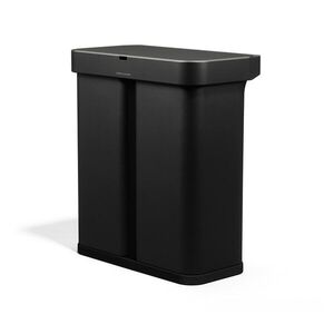 Fekete acél szelektív-érintésmentes szemetes 34+24 l Dual Sensor – simplehuman kép
