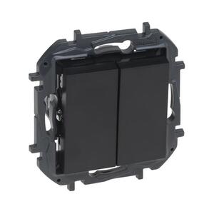 Legrand - NILOE STEP 5-ös, keret nélküli dupla kapcsoló, fekete 863505B kép