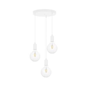 Csillár zsinóron MIROS 3xE27/60W/230V kerek fehér kép