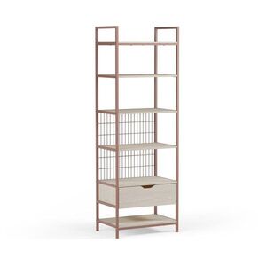 Terrakotta színű acél könyvespolc 60x179, 5x40 cm Amara – Marckeric kép