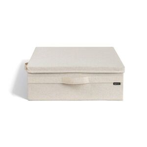 Bézs fedeles textil tárolódoboz 46x56x16 cm Soft Storage Low – Bigso kép