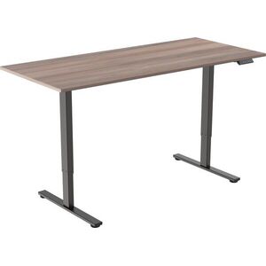 AlzaErgo Table ET2 Core fekete + 140×80 cm-es laminált szürke tölgyfa asztallap kép
