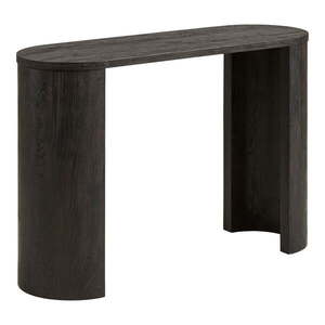 Sötétbarna konzolasztal tölgyfa dekorral 38x114 cm Bibione – House Nordic kép