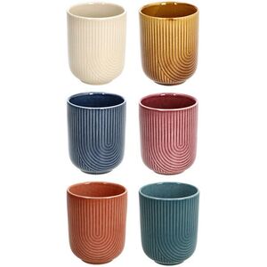 Tognana MADRID ARLENA bögrekészlet, 6 db, fül nélküli, többszínű, 310 ml kép