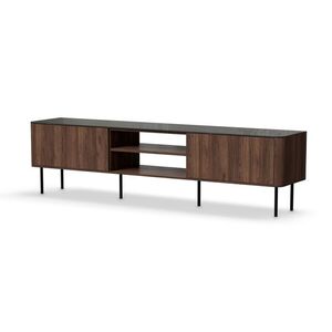 TV-szekrény, 200 cm, warmia dió / fekete márvány - MISTRAL - Butopêa kép