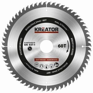 Kreator KRT020419 - fűrészlap 200 mm, 60T kép