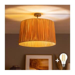 Brilagi - LED felületre szerelhető csillár CERIA BOHO 1xE27/60W/230V Ø 50 cm fekete/raffia BG3989+EG781158 kép