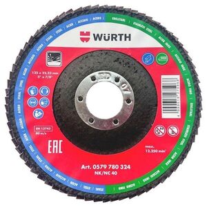 WÜRTH Economy lamellás csiszolótárcsa, 125 mm, G60, 10 db kép
