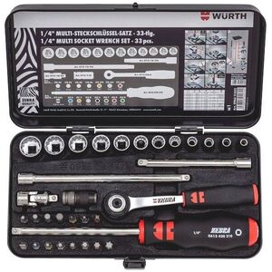 WÜRTH Többkulcsos krovakészlet 1/4", 33 darab kép