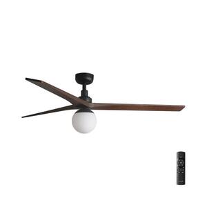 FARO Barcelona FARO 34276-11L - Mennyezeti látor KLIM L 1xE27/15W/230V dió/fekete + távirányító 342761B kép