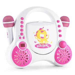 Auna Rockpocket, fehér, gyerek karaoke rendszer, CD, AUX, 2 x mikrofon, matrica készlet kép
