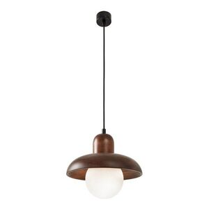Barna függőlámpa fa búrával ø 25 cm Elsa – Opviq lights kép