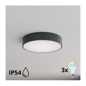BRILAGI - LED RGBW Fürdőszobai mennyezeti lámpatest CLARE 3xE27/12W/230V Ø 40 cm antracit IP54 BG5222+3xAI0579 kép