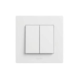Legrand - Dupla lépcsőházi kapcsoló 6+6 kerettel NILOE STEP fehér LR0060+LR0053 kép