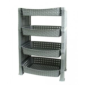 MEGA PLAST Shelf tároló polc, műanyag, 41 × 30 × 65 cm, világosszürke kép
