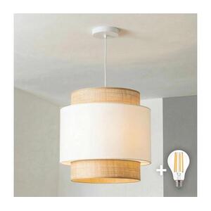 Brilagi - kábelen függő LED csillár CERIA 1xE27/40W/230V átm. 40 cm bézs/fehér EG300171+EG781086 kép