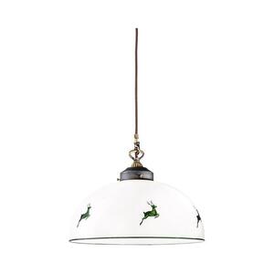 Kolarz 731.32.102 - Csillár zsinóron NONNA 1xE27/75W/230V átm. 36 cm szarvas zöld 731.32.102 kép