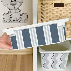Dizájnos matrica az IKEA TROFAST dobozra – Ocean Teal geometria kép