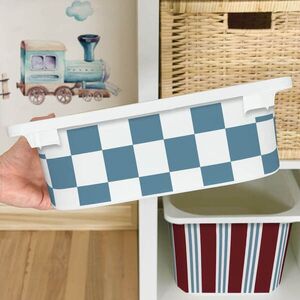 Matrica az IKEA TROFAST dobozra – Burgundy Blue (geometria) kép